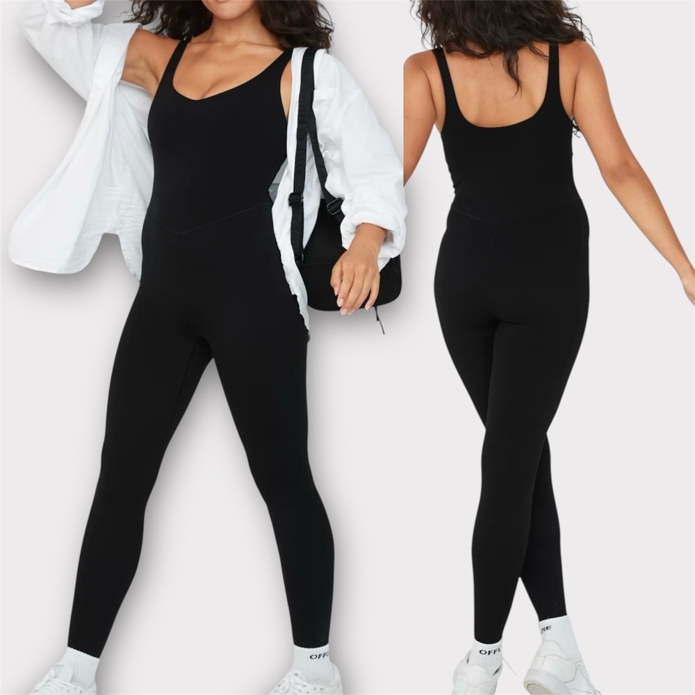 Offline By Aerie Real Me Low Key Legging Jumpsuit Black S Workout Pilates Gym